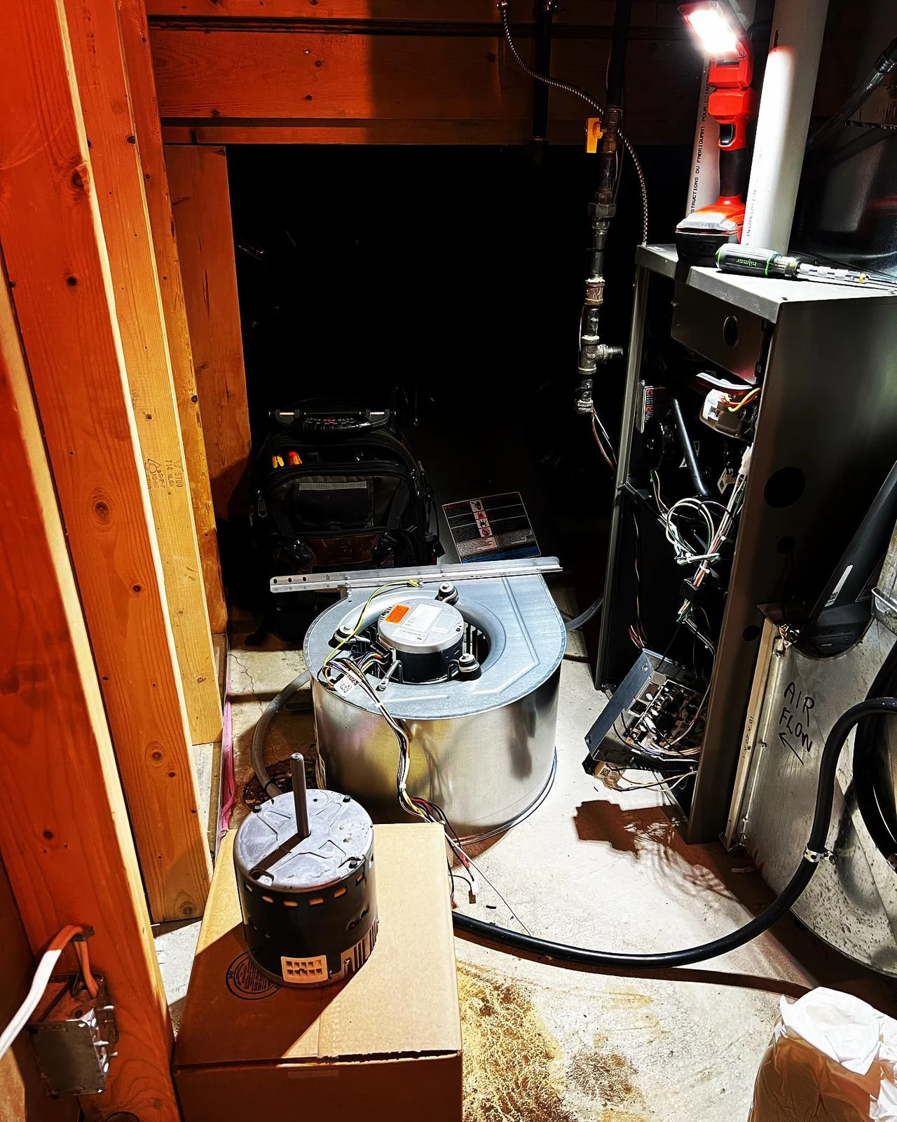 Air Makers furnace blower service work.
