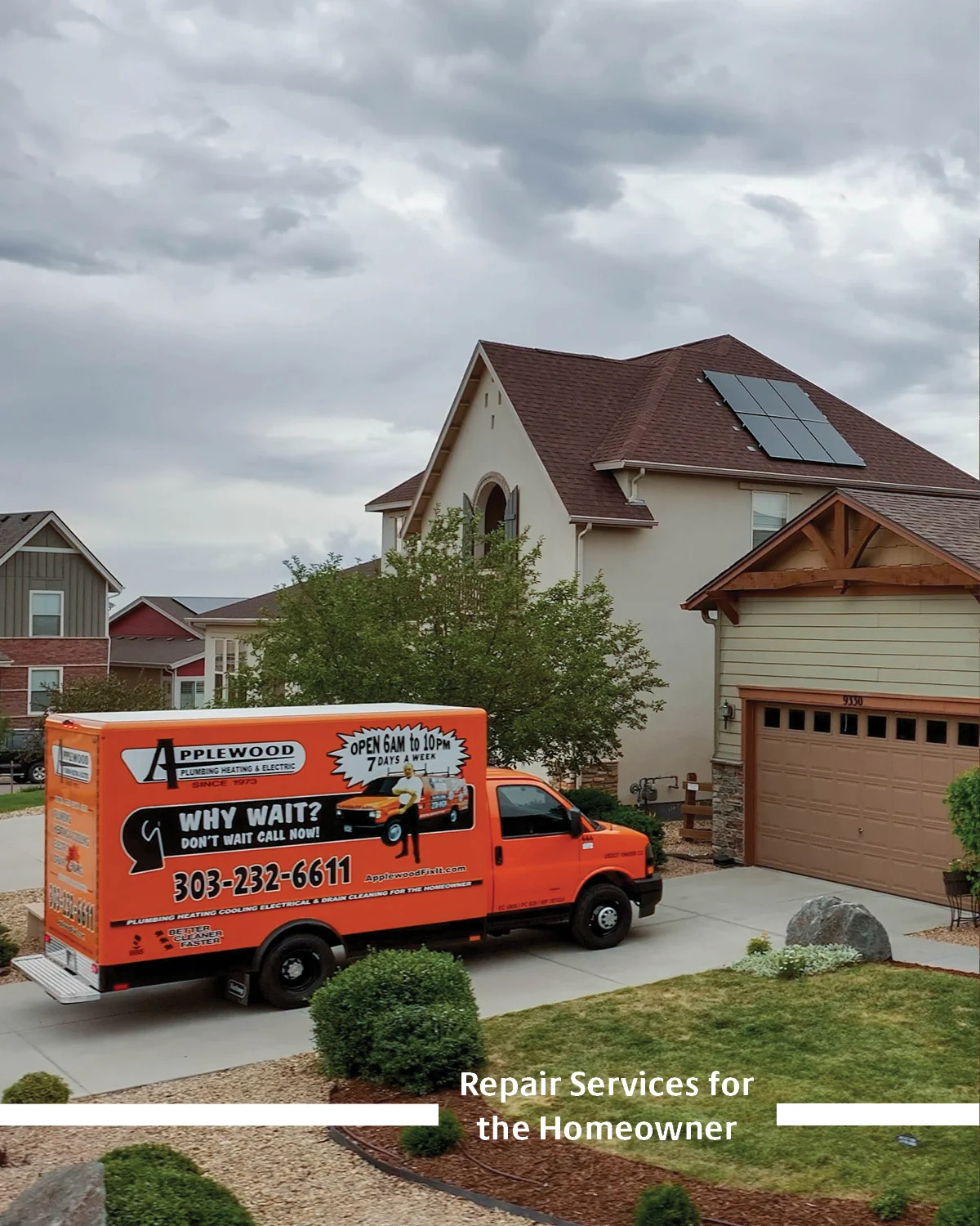 Applewood service truck at a residential property