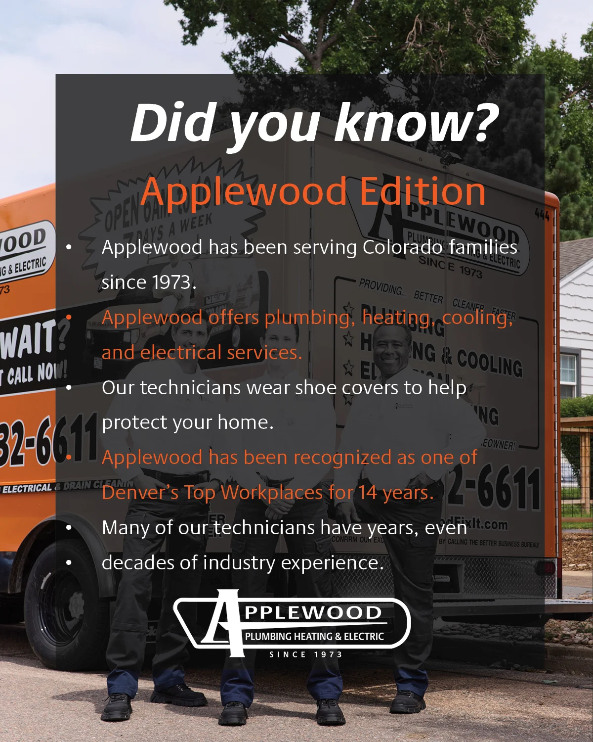Work shared by Applewood Plumbing Heating & Electric
