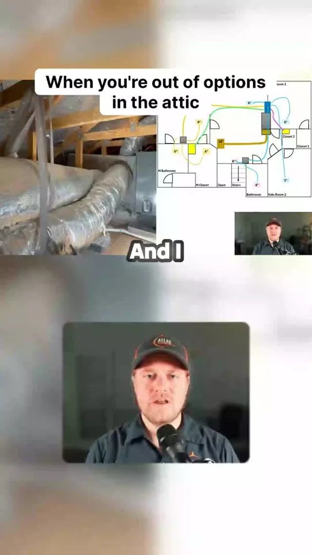 Atlas attic ductwork and supply-trunk project explanation, still from its company video.