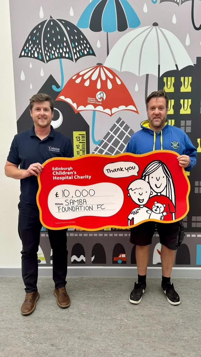 Celsius representatives supporting Edinburgh Children’s Hospital Charity (Instagram video still)
