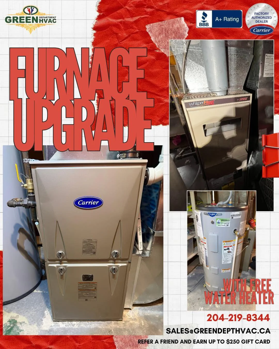 Green Department furnace-upgrade project photographs.