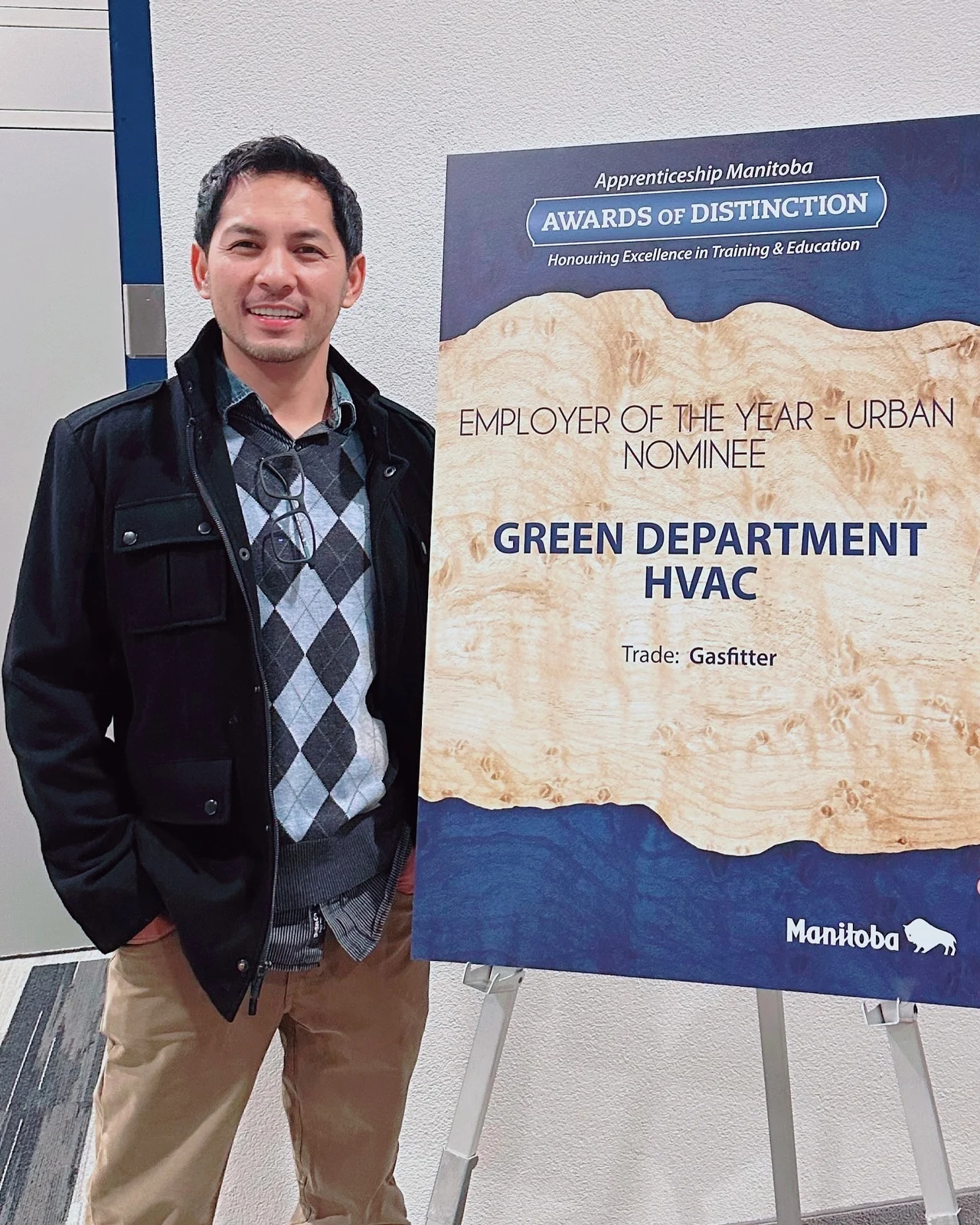 Green Department representative at the Apprenticeship Manitoba Awards of Distinction.