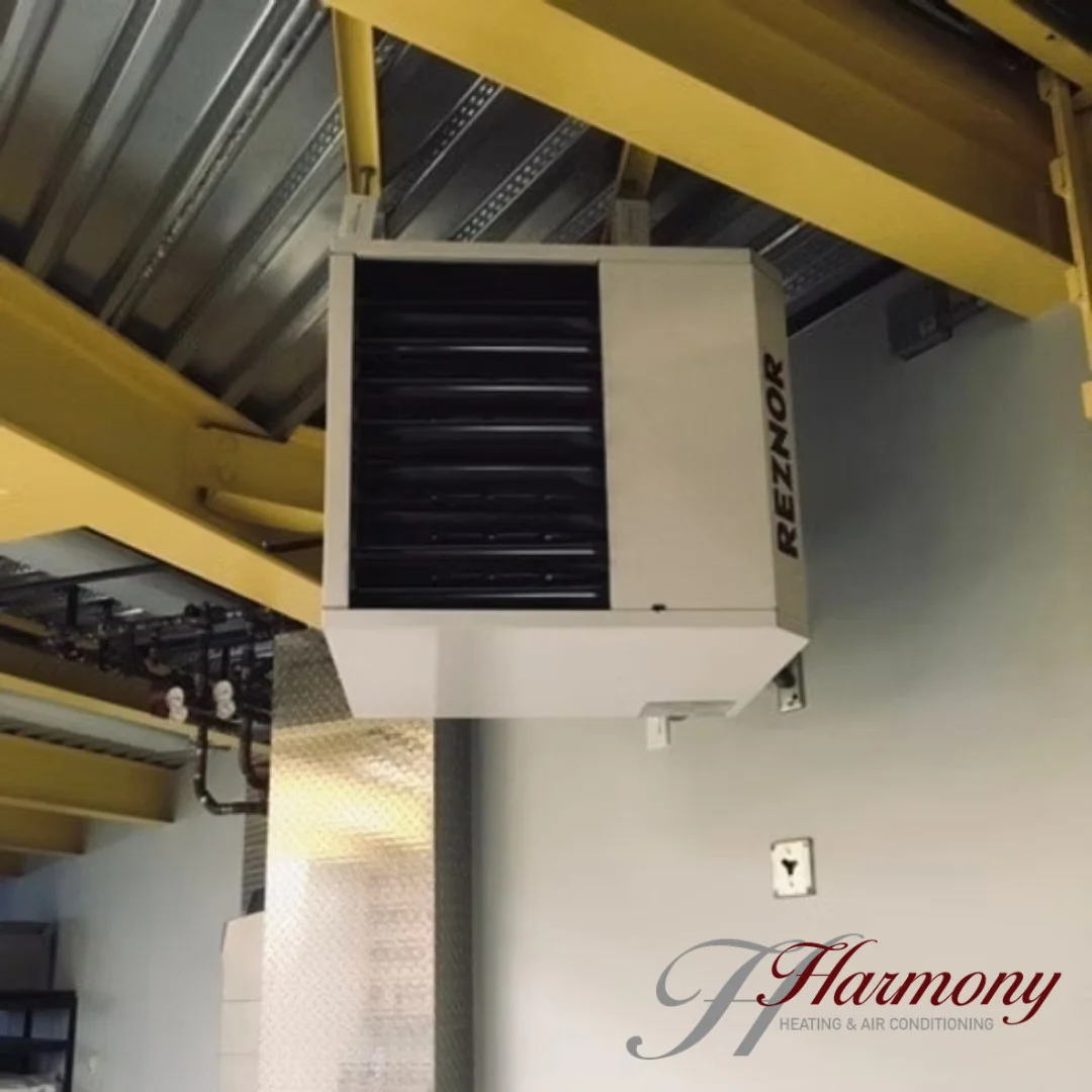 Garage heater installation pictured by Harmony