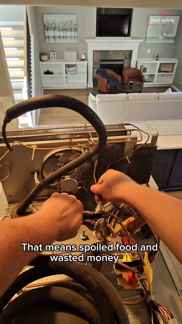 HotWire compressor and heat-exchanger repair, still from its work video.