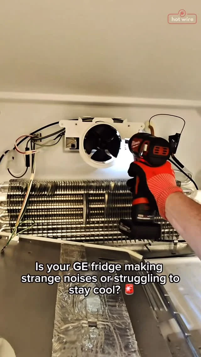 HotWire refrigerator evaporator repair, still from its work video.