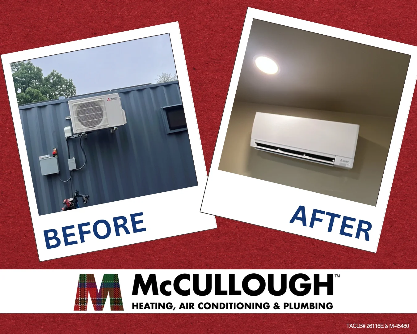 Mini-split installation for a converted shipping container