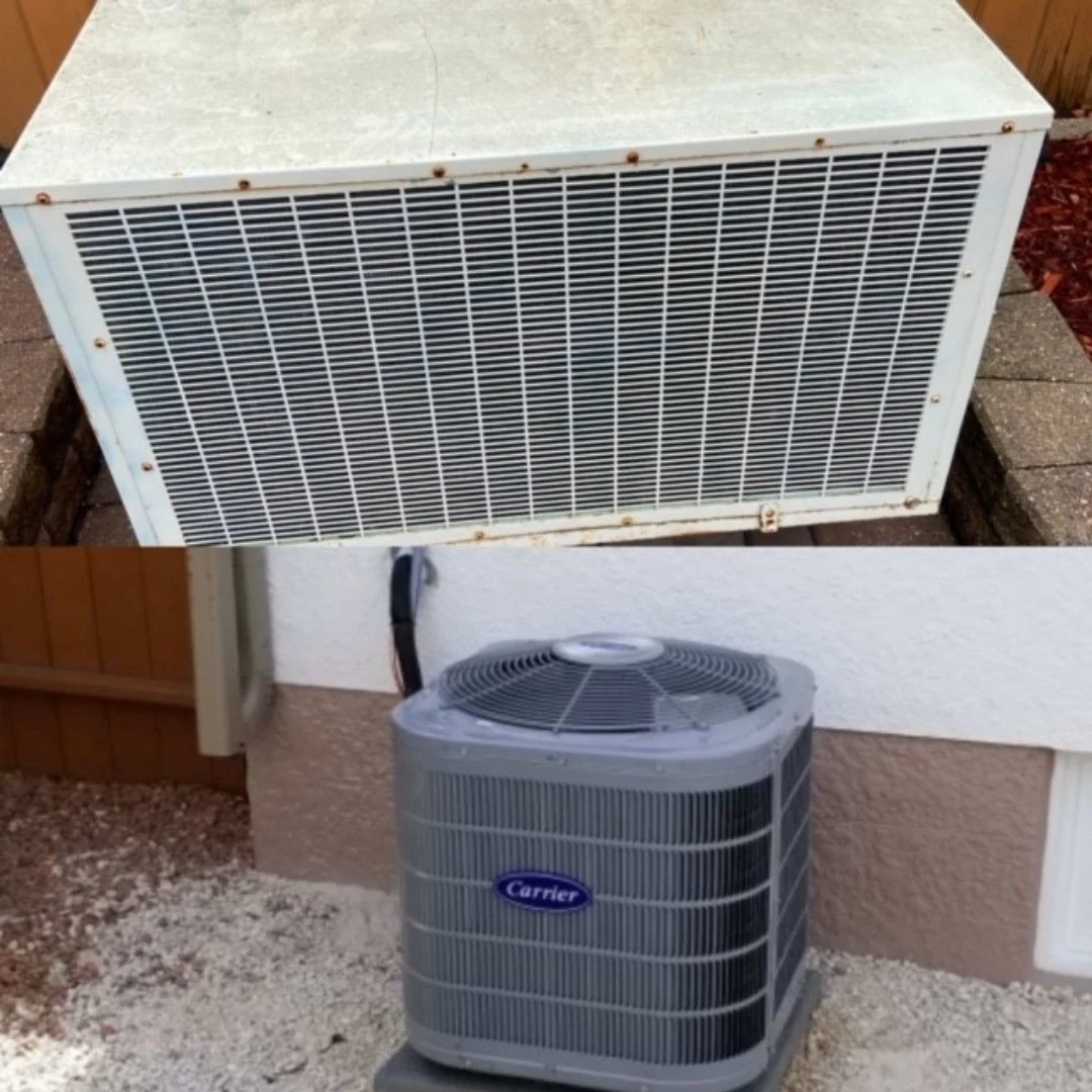 Provincial before-and-after outdoor air-conditioner replacement.