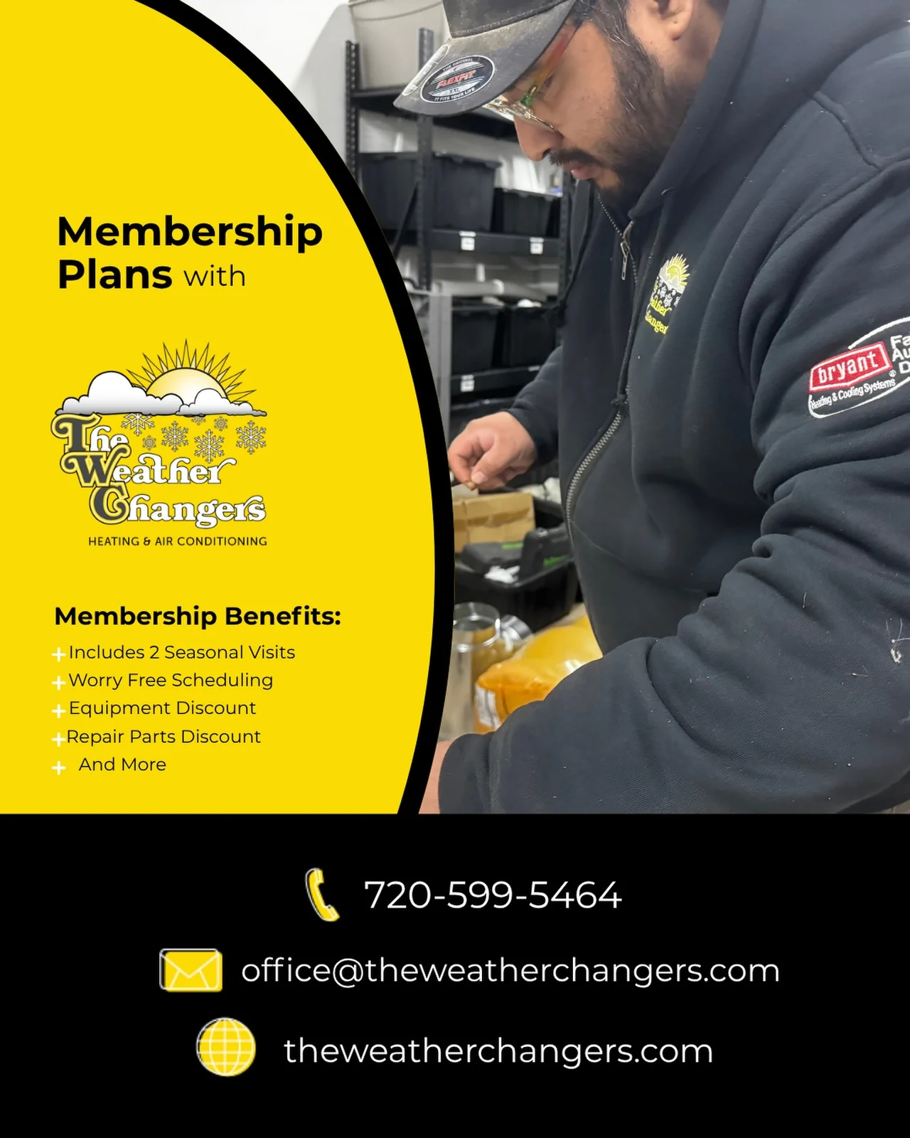 Weather Changers technician servicing equipment