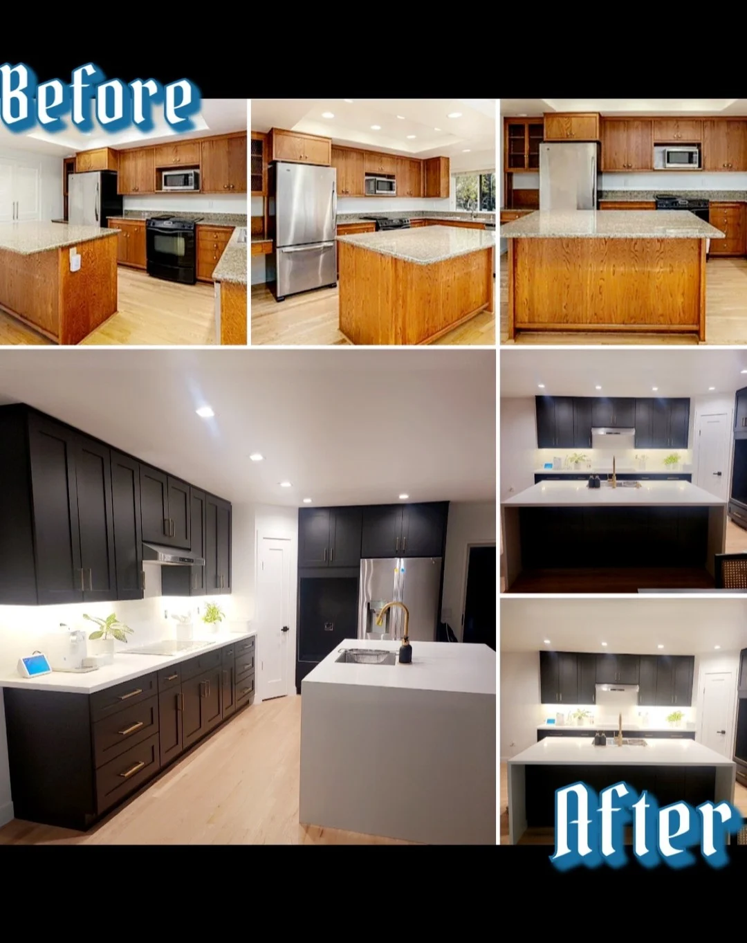 Kitchen and bathroom remodeling before-and-after photographs shared by United.
